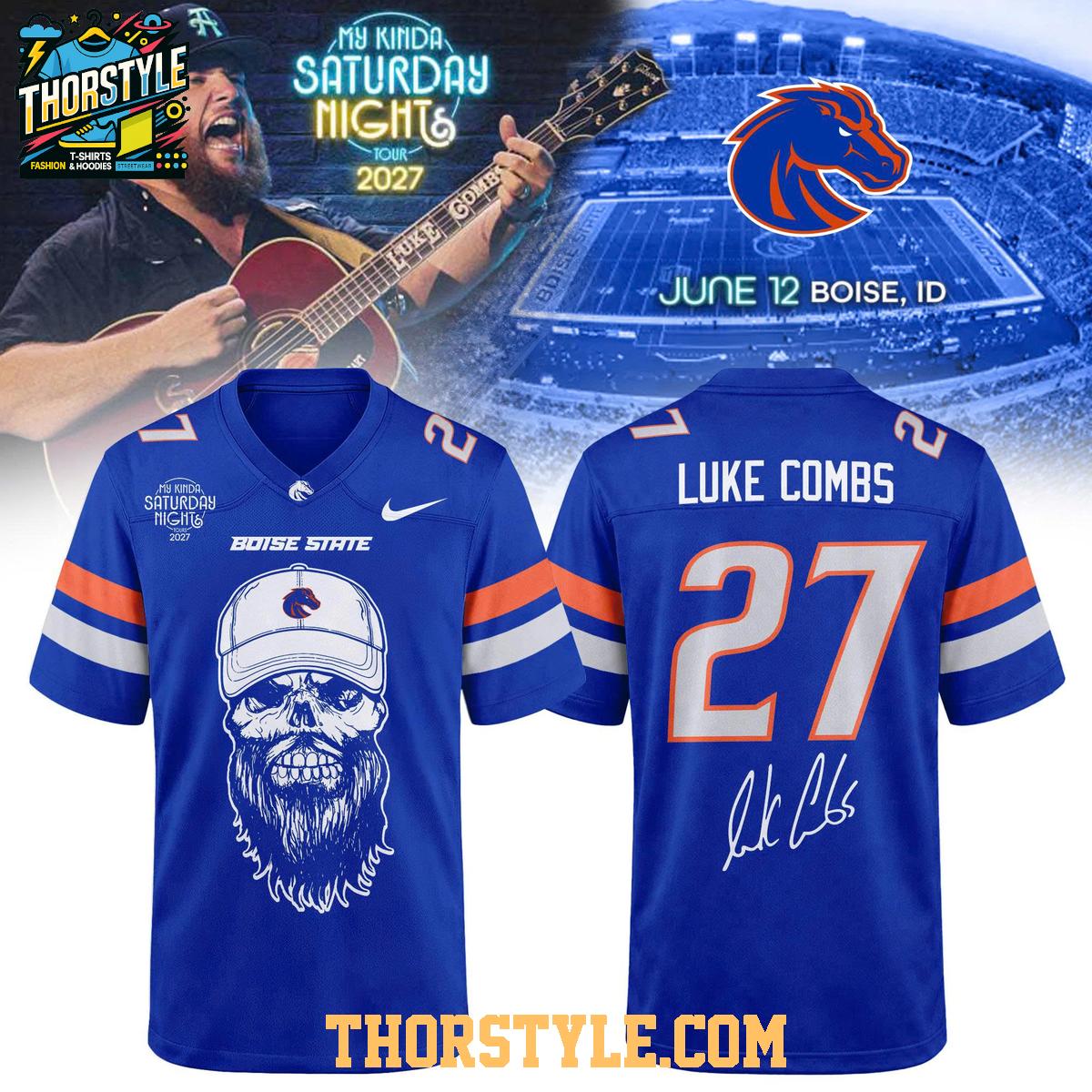 Boise State Broncos x Luke Combs My Kinda Saturday Night Tour 2027 Jersey Boise State Broncos x Luke Combs My Kinda Saturday Night Tour 2027 Jersey