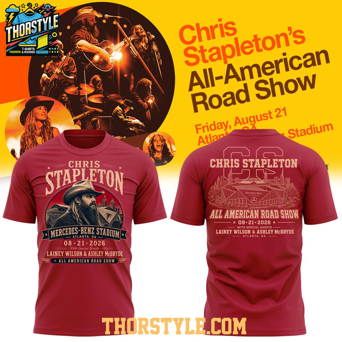 Chris Stapleton x Atlanta Falcons Mercedes-Benz Stadium 2026 Night Hoodie T-Shirt Chris Stapleton x Atlanta Falcons Mercedes-Benz Stadium 2026 Night Hoodie T-Shirt