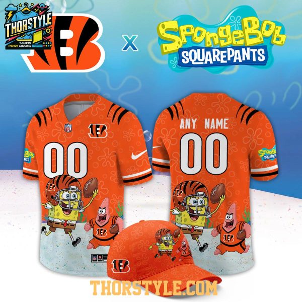 Cincinnati Bengals x SpongeBob Squarepants 2026 Night Custom Football Jersey