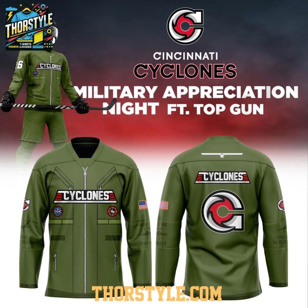 Cincinnati Cyclones 2026 Top Gun Night Military Personalized Hockey Jersey