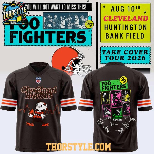 Cleveland Browns Foo Fighters 2026 Take Cover Tour Custom Football Jersey
