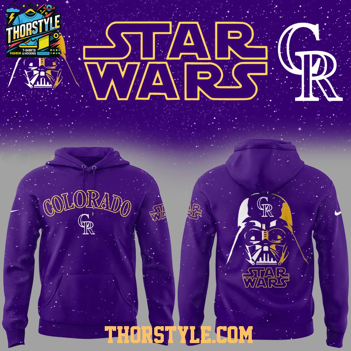 Colorado Rockies 2026 Star Wars Game Night Darth Vader Hoodie T-Shirt Colorado Rockies 2026 Star Wars Game Night Darth Vader Hoodie T-Shirt
