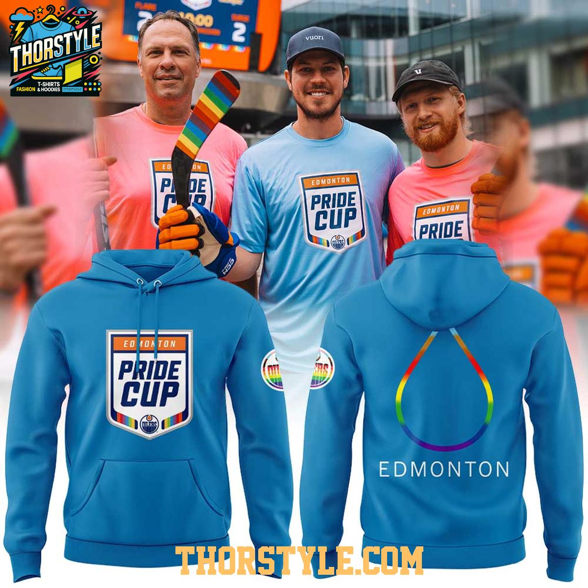 Edmonton Oilers x Pride Cup Night 2026 All Blue Hoodie T-Shirt Edmonton Oilers x Pride Cup Night 2026 All Blue Hoodie T-Shirt