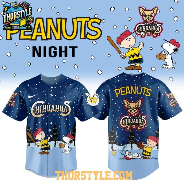 El Paso Chihuahuas Peanuts Night 2026 Christmas Game Snowy Baseball Jersey