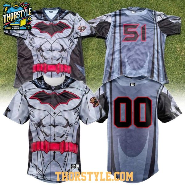 Fresno Grizzlies DC Comics 2026 Super Hero Night Batman Personalized MiLB Jersey