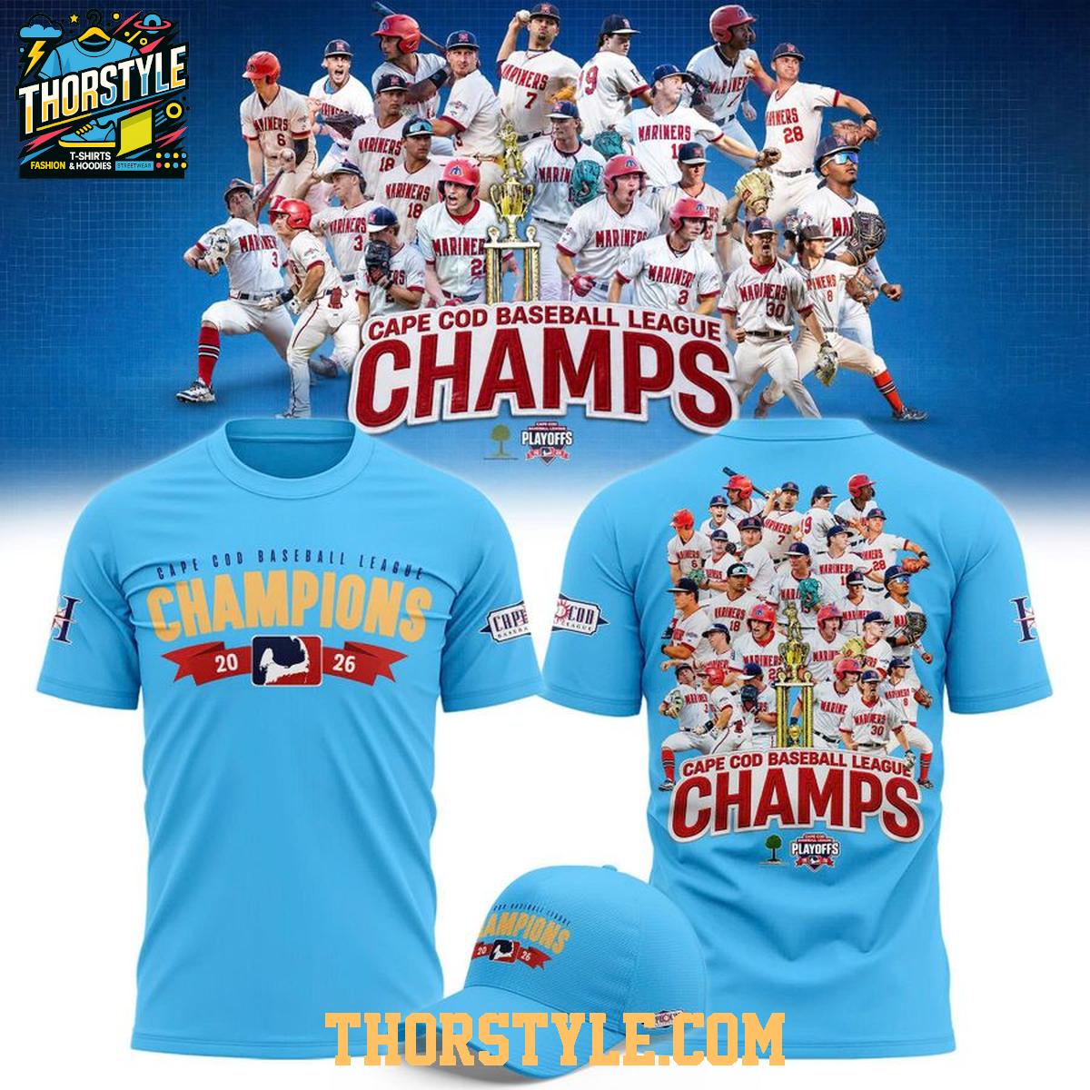 Harwich Mariners x Cape Cod Baseball League Champions Hoodie Shirts 2026 Harwich Mariners x Cape Cod Baseball League Champions Hoodie Shirts 2026