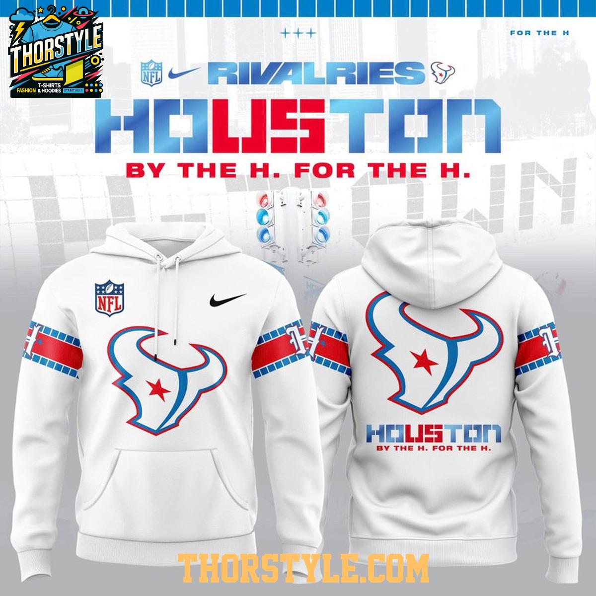 Houston Texans 2026 Rivalry By the H For the H White Game Hoodie T-Shirt Houston Texans 2026 Rivalry By the H For the H White Game Hoodie T-Shirt
