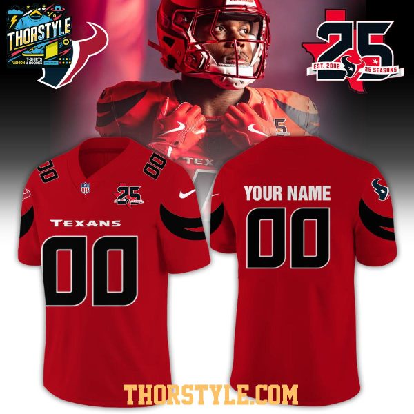 Houston Texans 25th Anniversary 2026 Night Personalized Football Jersey