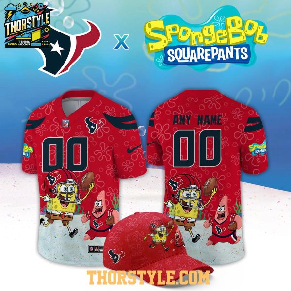 Houston Texans x SpongeBob Squarepants 2026 Night Custom Football Jersey