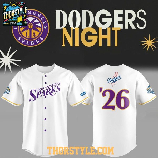 Los Angeles Sparks 2026 Dodgers Night Personalized Baseball Jersey