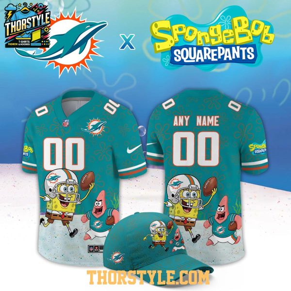 Miami Dolphins x SpongeBob Squarepants 2026 Night Custom Football Jersey
