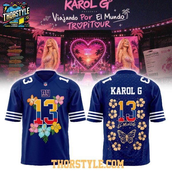 New York Giants x Karol G Viajando Por El Mundo TropiTour 2026 Fooball Jersey