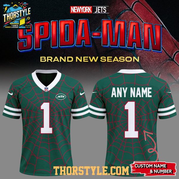 New York Jets x Spider-Man Brand New Day Custom Football Jersey 2026