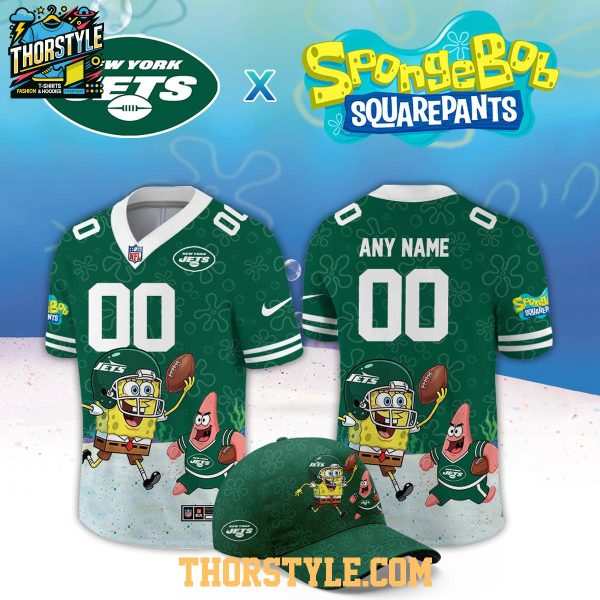 New York Jets x SpongeBob Squarepants 2026 Night Custom Football Jersey