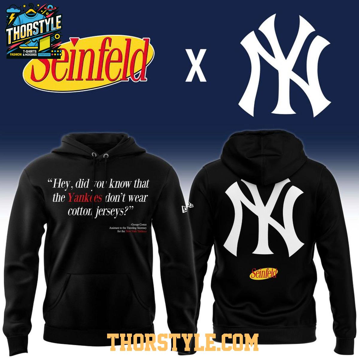 New York Yankees x Seinfeld Series 2026 All Black Hoodie Shirts New York Yankees x Seinfeld Series 2026 All Black Hoodie Shirts