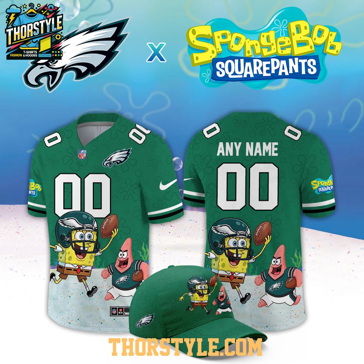 Philadelphia Eagles SpongeBob 2026 Night Personalized Football Jersey Philadelphia Eagles SpongeBob 2026 Night Personalized Football Jersey