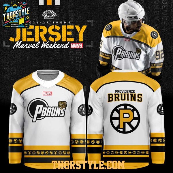 Providence Bruins x Marvel Weekend 2026 game Personalized Hockey Jersey