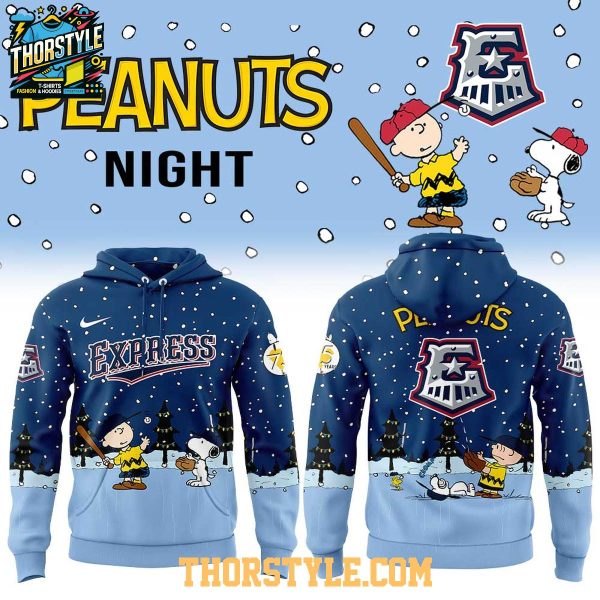 Round Rock Express x Peanuts 2026 Christmas Night Snoopy Hoodie T-Shirt