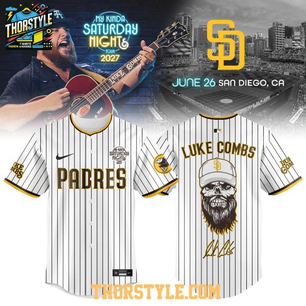 San Diego Padres Luke Combs My Kinda Saturday Night Tour 2027 Baseball Jersey