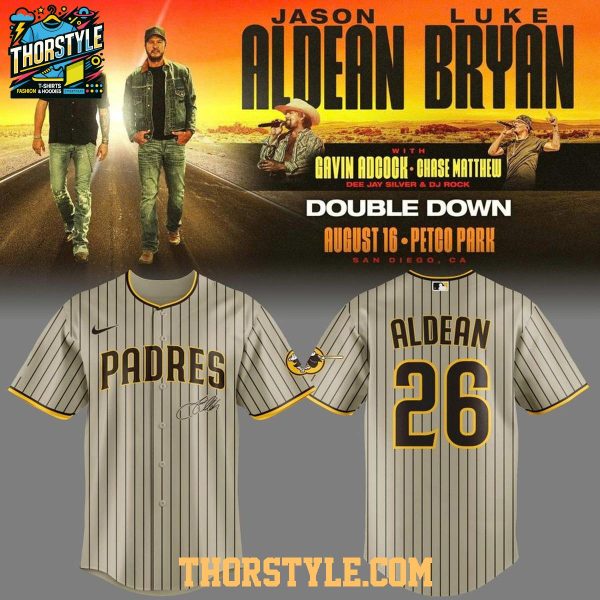 San Diego Padres x Luke Bryan 2026 Double Down Tour Personalized Baseball Jersey