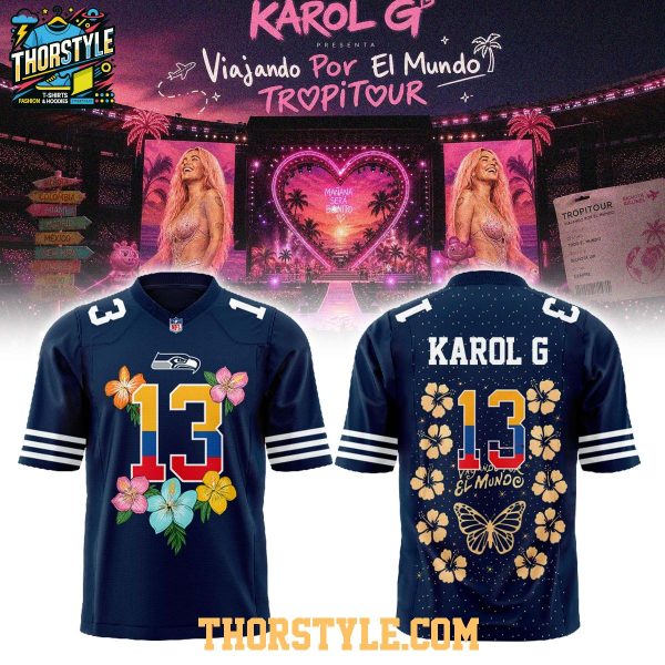 Seattle Seahawks x Karol G Viajando Por El Mundo TropiTour 2026 Fooball Jersey