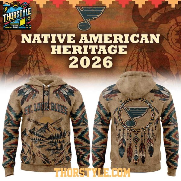 St. Louis Blues 2026 NHL x Native American Heritage Night Hoodie T-Shirt