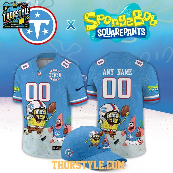 Tennessee Titans x SpongeBob Squarepants 2026 Night Custom Football Jersey