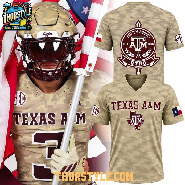 Texas A&M Aggies 2026 Military Appreciation Personalized Football Jersey