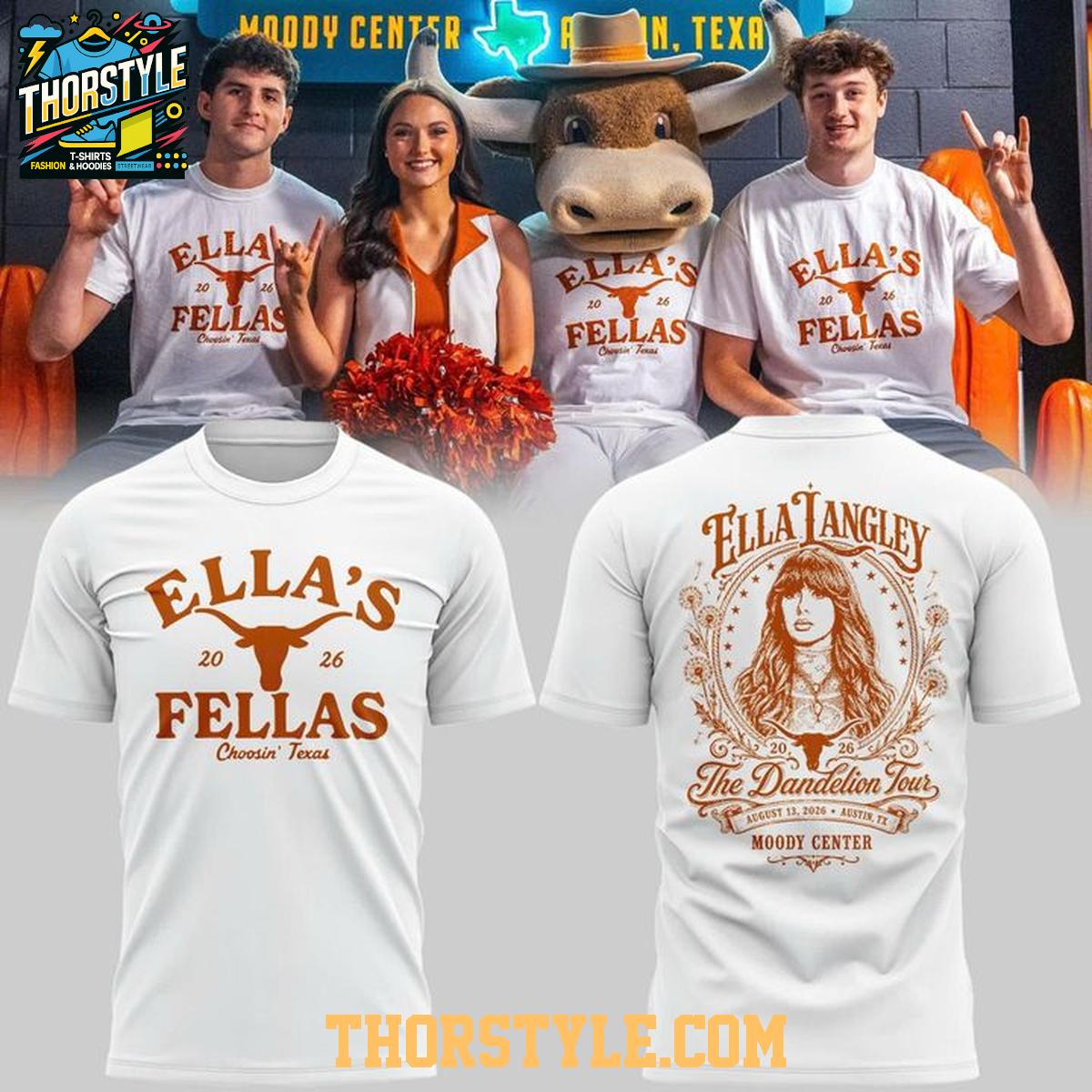 Texas Longhorns 2026 Ella Langley The Dandelion Tour Hoodie T-Shirt Texas Longhorns 2026 Ella Langley The Dandelion Tour Hoodie T-Shirt
