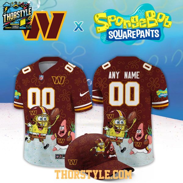Washington Commanders x SpongeBob Squarepants 2026 Night Custom Football Jersey