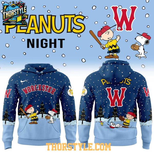 Worcester Red Sox x Peanuts 2026 Christmas Night Snoopy Hoodie T-Shirt