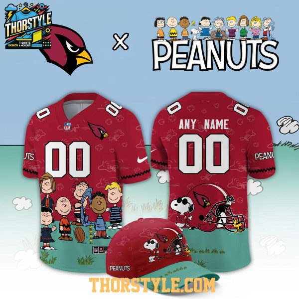 Arizona Cardinals Peanuts 2026 X-mas Snoopy Night Custom Football Jersey