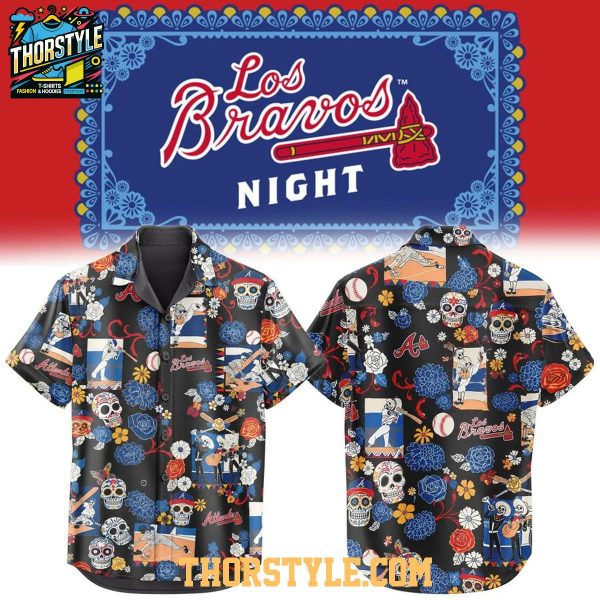 Atlanta Braves Los Bravos Night 2026 Dia De Los Muertos Hawaiian Shirt