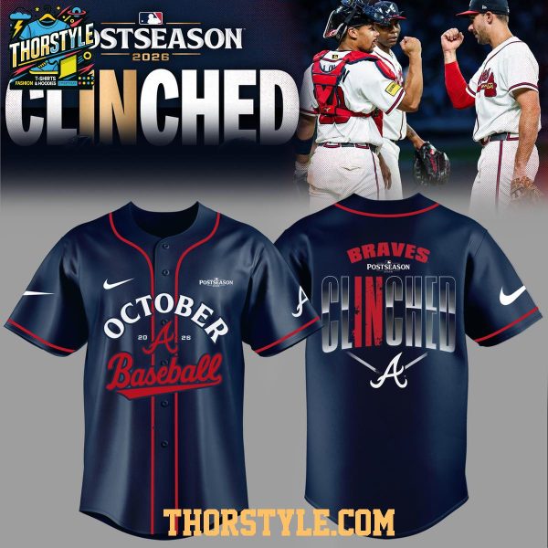 Atlanta Braves Postseason 2026 Clinched Personalized Baseball Jersey