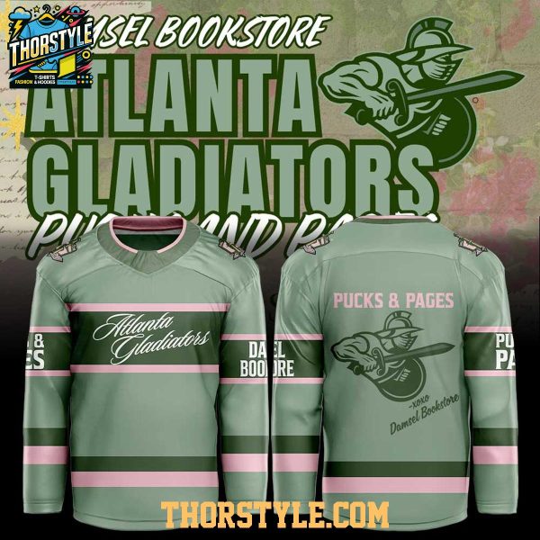 Atlanta Gladiators Pucks And Pages 2026 Night Custom Hockey Jersey