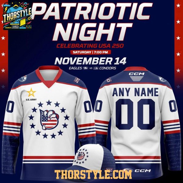 Bakersfield Condors 2026 Patriotic Night Personalized Hockey Jersey