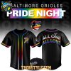 Baltimore Orioles Pride Night 2026 All Love Personalized Baseball Jersey Black