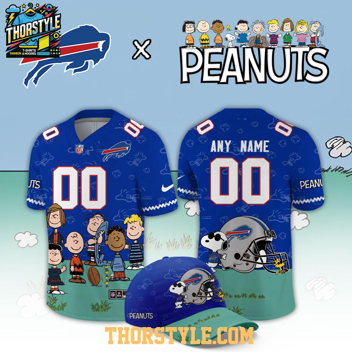 Buffalo Bills Peanuts 2026 X-mas Snoopy Night Custom Football Jersey Buffalo Bills Peanuts 2026 X-mas Snoopy Night Custom Football Jersey