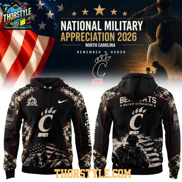 Cincinnati Bearcats 2026 National Military Appreciation Hoodie T-Shirt