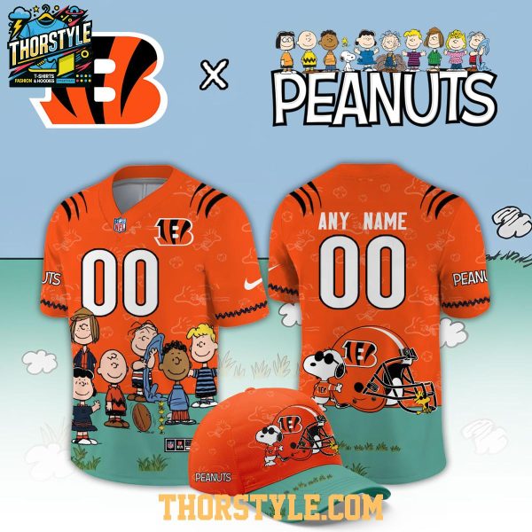 Cincinnati Bengals Peanuts 2026 X-mas Snoopy Night Custom Football Jersey