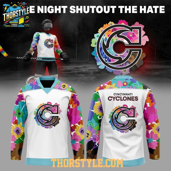 Cincinnati Cyclones Pride Night 2026 Shutout The Hate Personalized Hockey Jersey