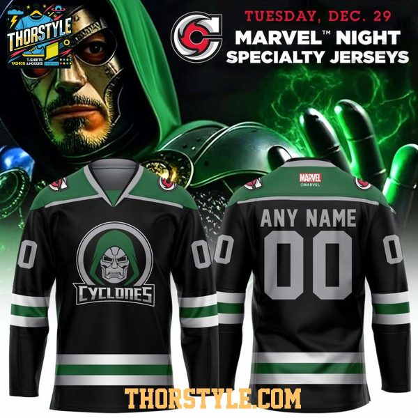 Cincinnati Cyclones x Marvel Dr. Doom Personalized Hockey Jersey 2026