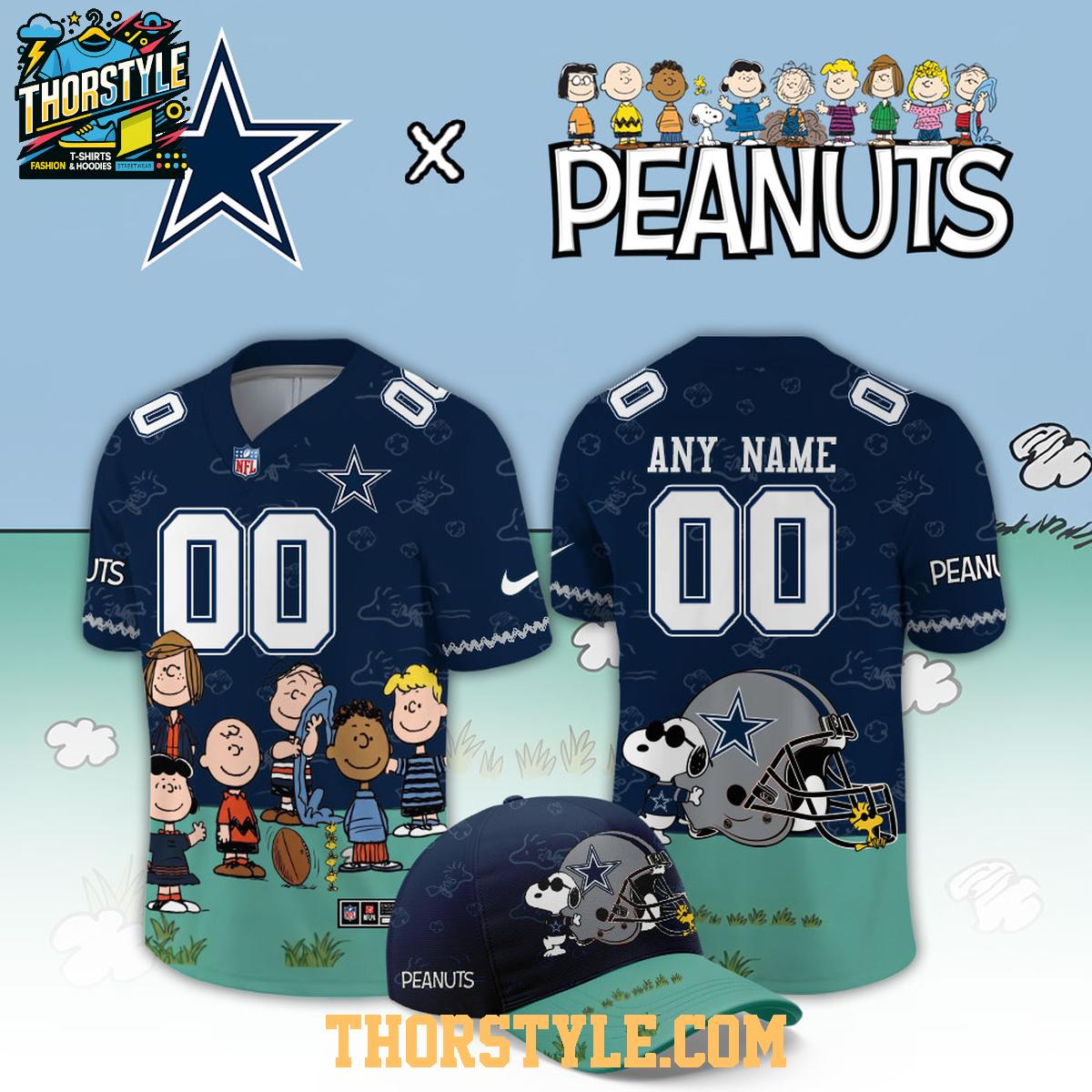 Dallas Cowboys Peanuts 2026 X-mas Snoopy Night Custom Football Jersey Dallas Cowboys Peanuts 2026 X-mas Snoopy Night Custom Football Jersey