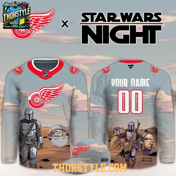 Detroit Red Wings Star Wars Night 2026 Grogu Game Custom Hockey Jersey