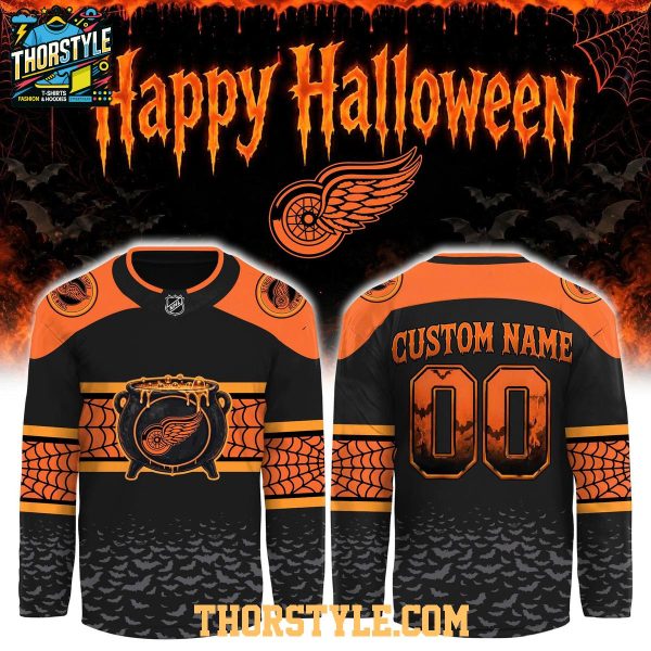 Detroit Red Wings x Halloween Day 2026 Personalized Hockey Jersey