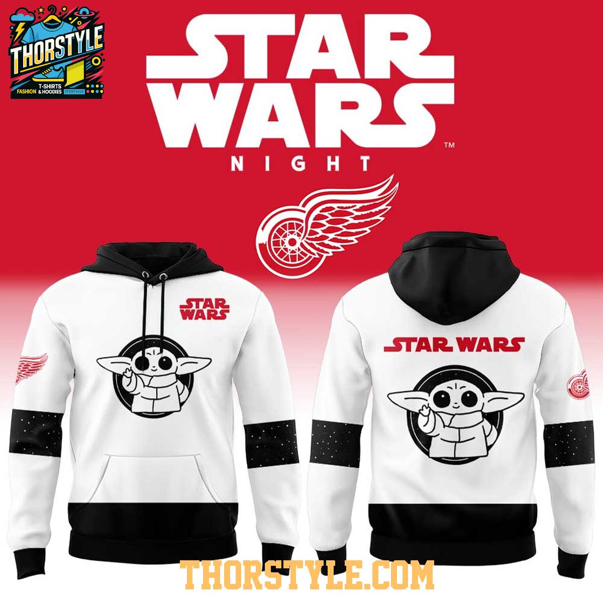 Detroit Red Wings x Star Wars Night 2026 Baby Yoda Hoodie T-Shirt Detroit Red Wings x Star Wars Night 2026 Baby Yoda Hoodie T-Shirt