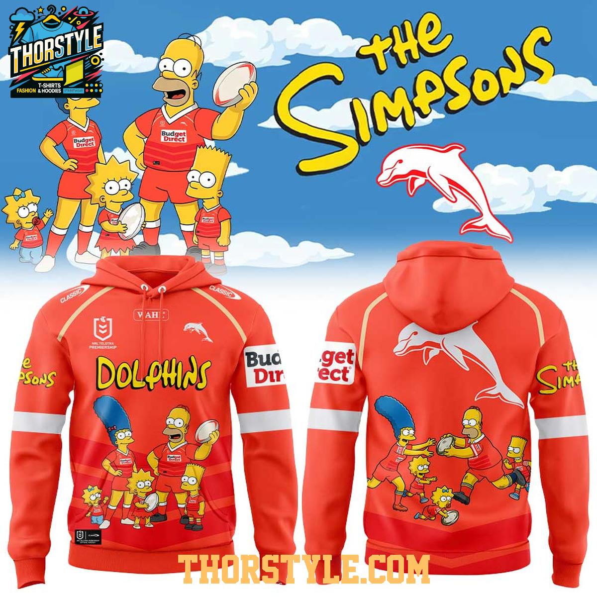 Dolphins 2026 The Simpsons Theme NRL Game Hoodie Shirts Dolphins 2026 The Simpsons Theme NRL Game Hoodie Shirts