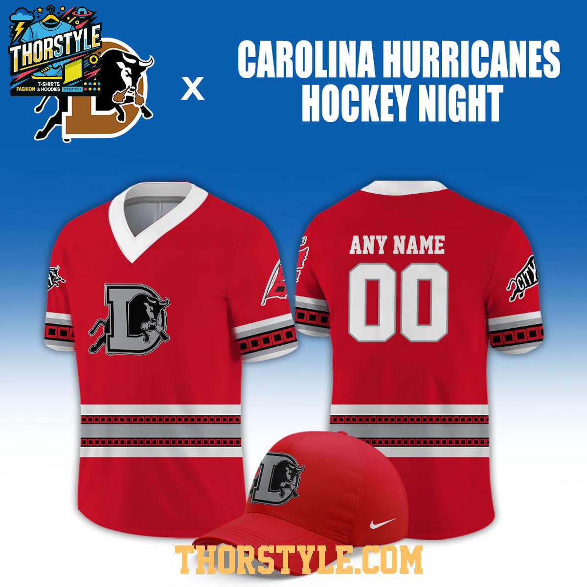 Durham Bulls Carolina Hurricanes Hockey Night 2026 Football Jersey Red Durham Bulls Carolina Hurricanes Hockey Night 2026 Football Jersey Red