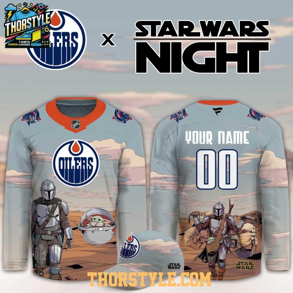Edmonton Oilers Star Wars Night 2026 Grogu Game Custom Hockey Jersey