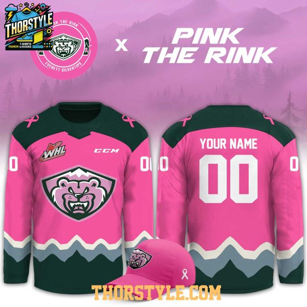 Everett Silvertips x Pink The Rink Night Personalized Hockey Jersey 2026